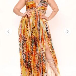 Fashion Nova Vibrant Orange Maxi Dress